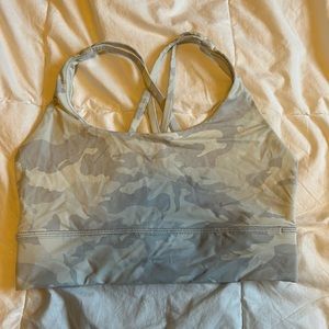 Size 8 white camo LULULEMON bra